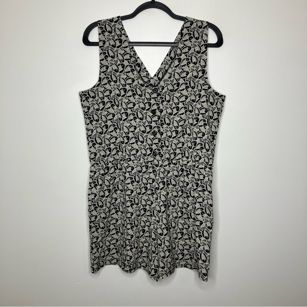 TOAD & CO Crusher Sleeveless Romper Black Fish Print Large - Picture 3 of 5